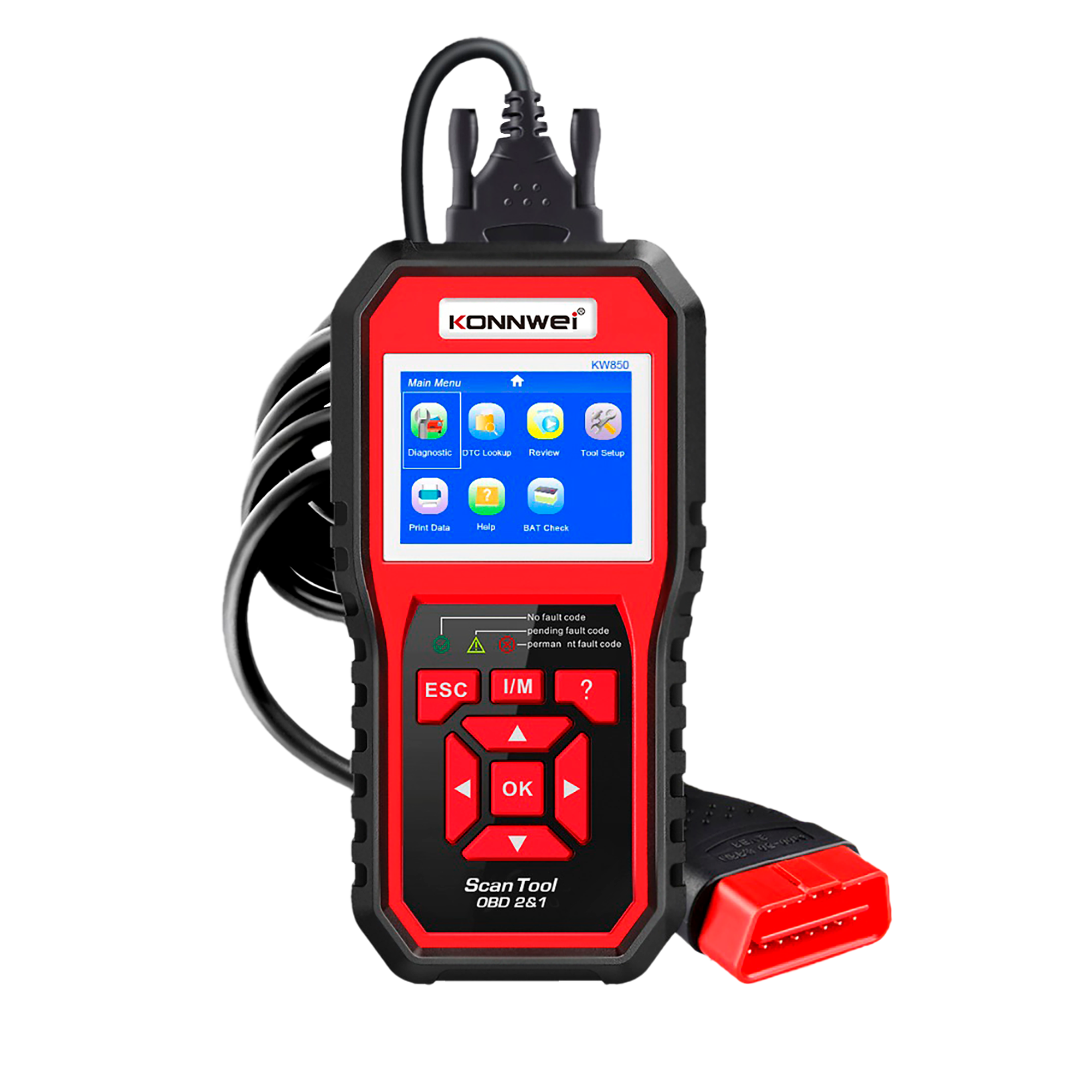 Konnwei KW850 OBD2 -diagnostiikkaskannerin testauslaite