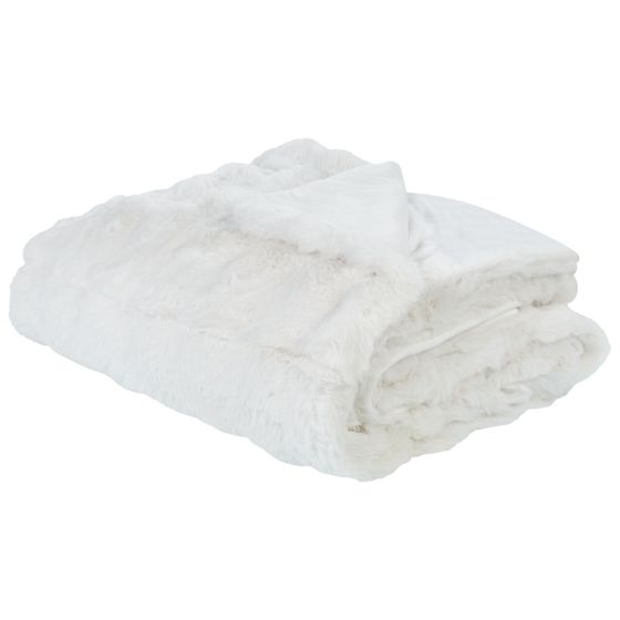 Torkkupeitto SALKA keinoturkis 150 x 200 cm Valkoinen