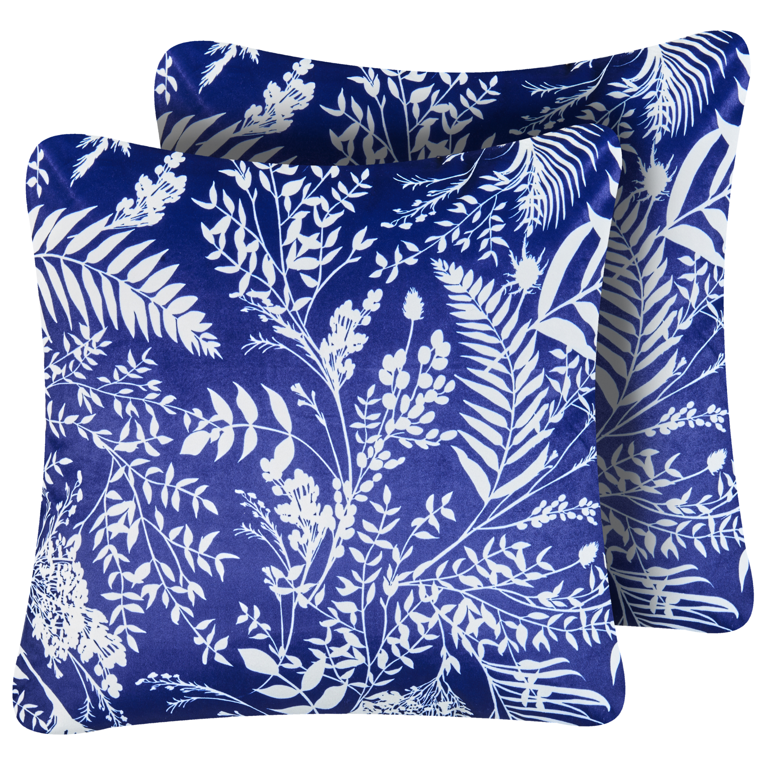 Ulkotyynysetti 2 kpl GLIMMER Kasvikuvio 45 x 45 cm Sininen