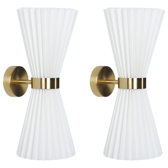 Seinävalaisinsetti 2 kpl TELANG puuvilla Valkoinen