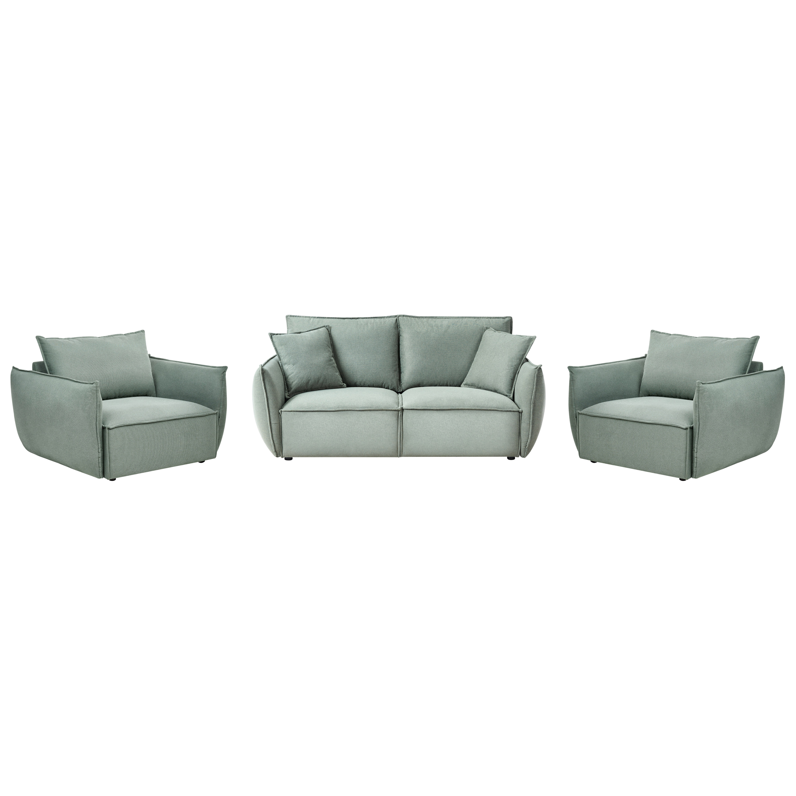 Sohvaryhmä 5-istuttava KUNES kangas Vaaleanvihreä