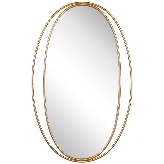 Seinäpeili BESSON 55 cm 90 cm metalli Kulta