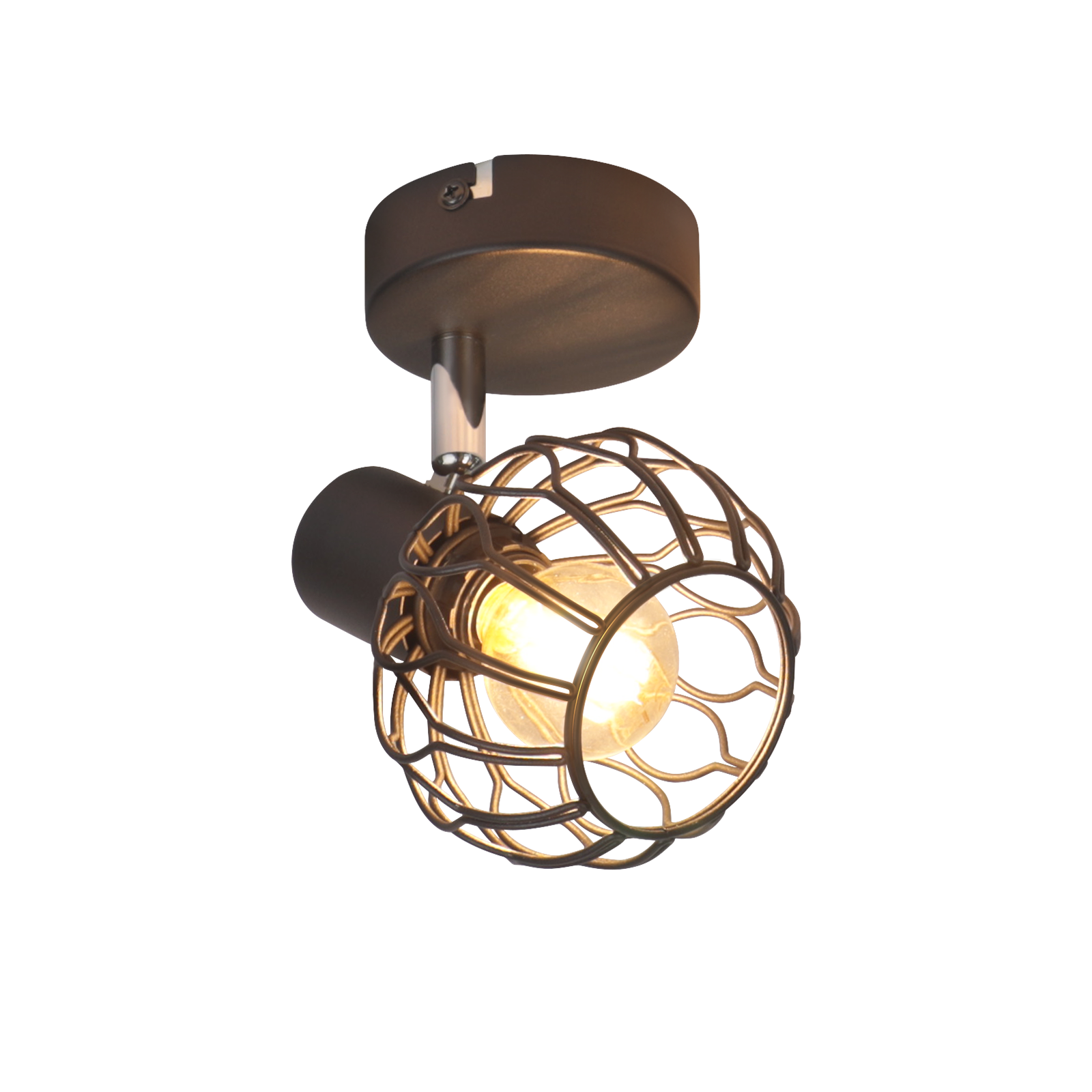 NETTLIFE LED-kattovalaisin, 350° säädettävä E14, musta metalli, eteiseen/keittiöön/makuuhuoneeseen. Polttimo ei sisälly.