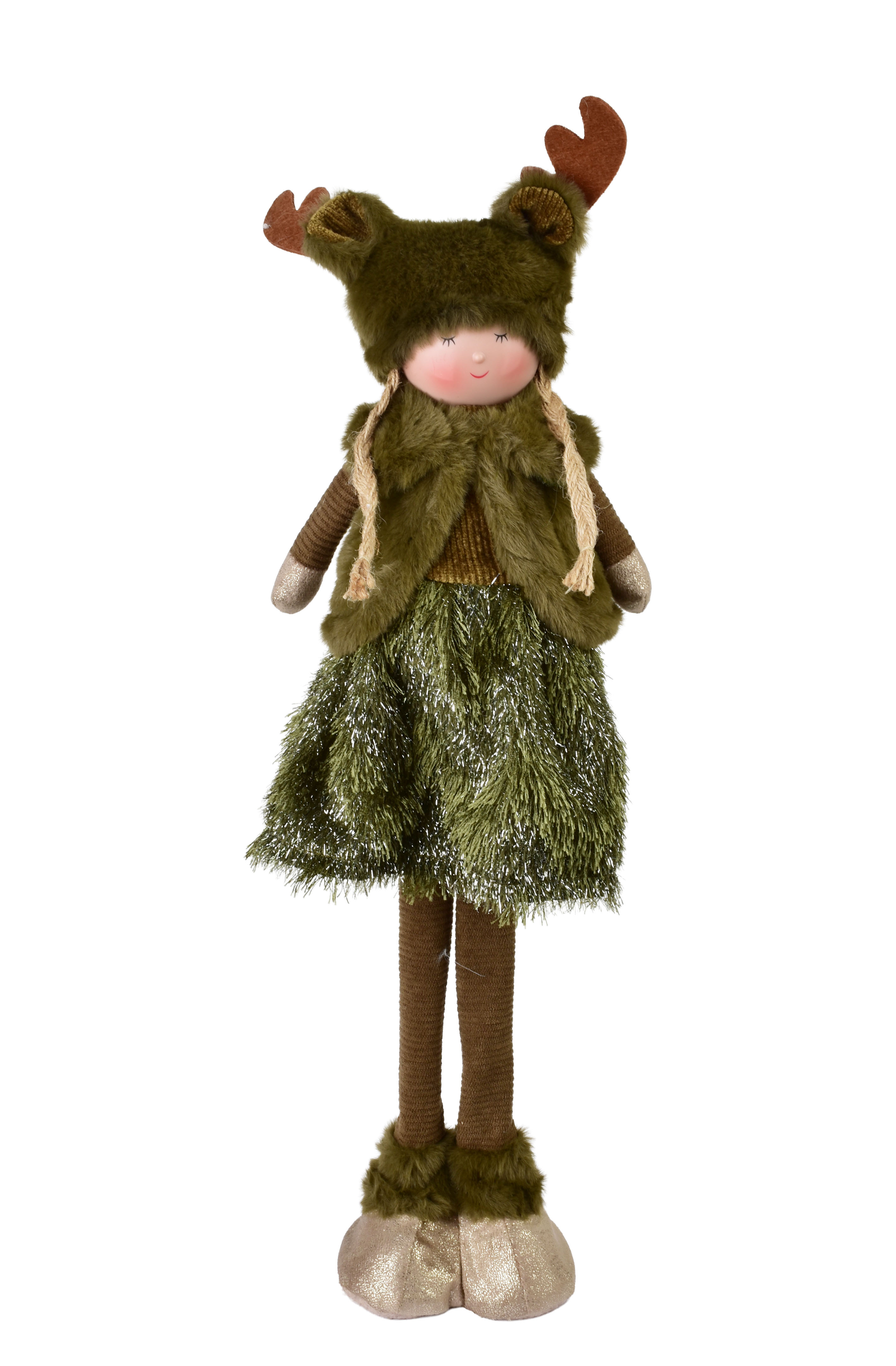 Pehmohahmo SANTA LILA oliivinvihreä/beige/ruskea tekstiili 16x12x54 cm