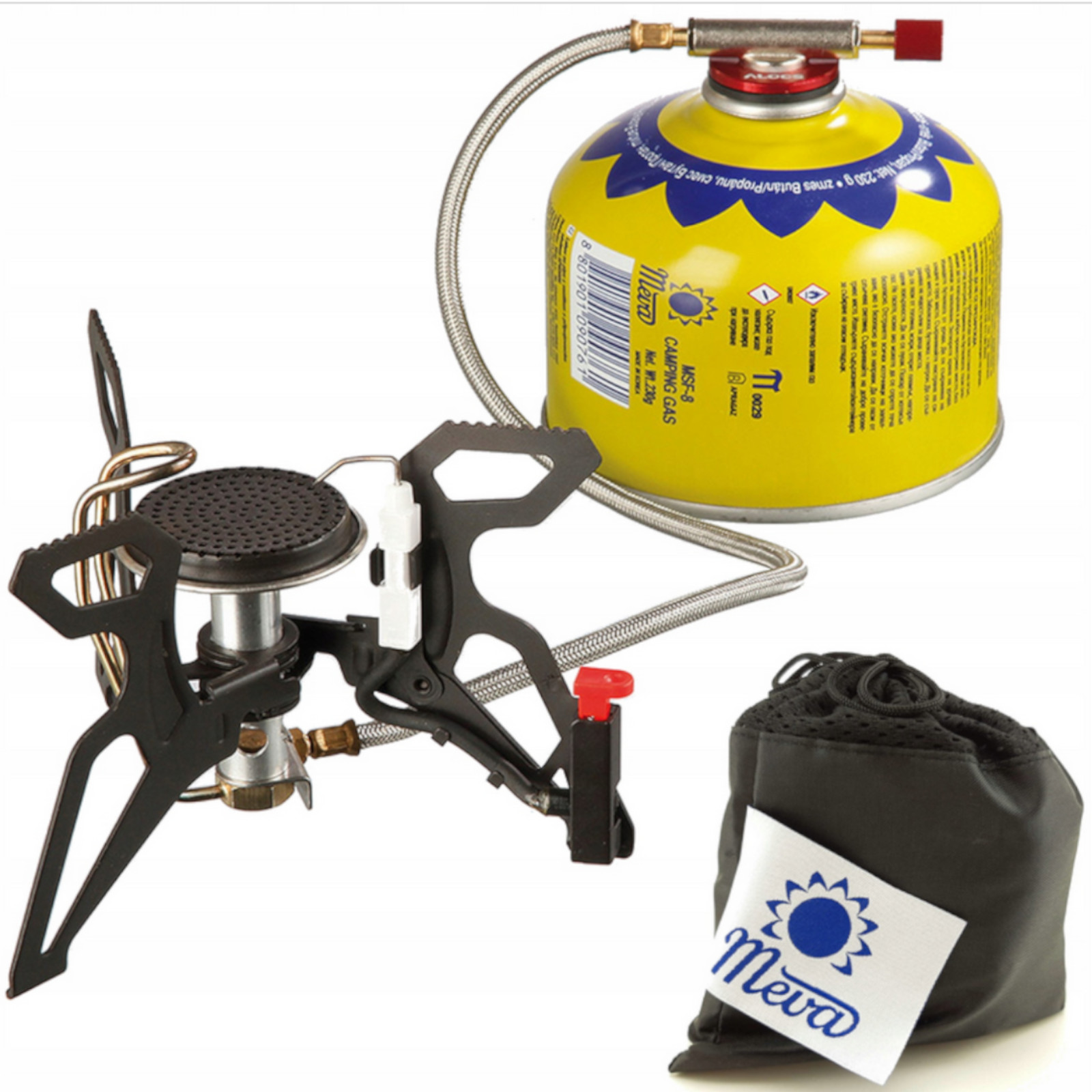 Retkikeitin kaasulämmittimellä ja piezo-sytyttimellä SPIDER PRO 3kW