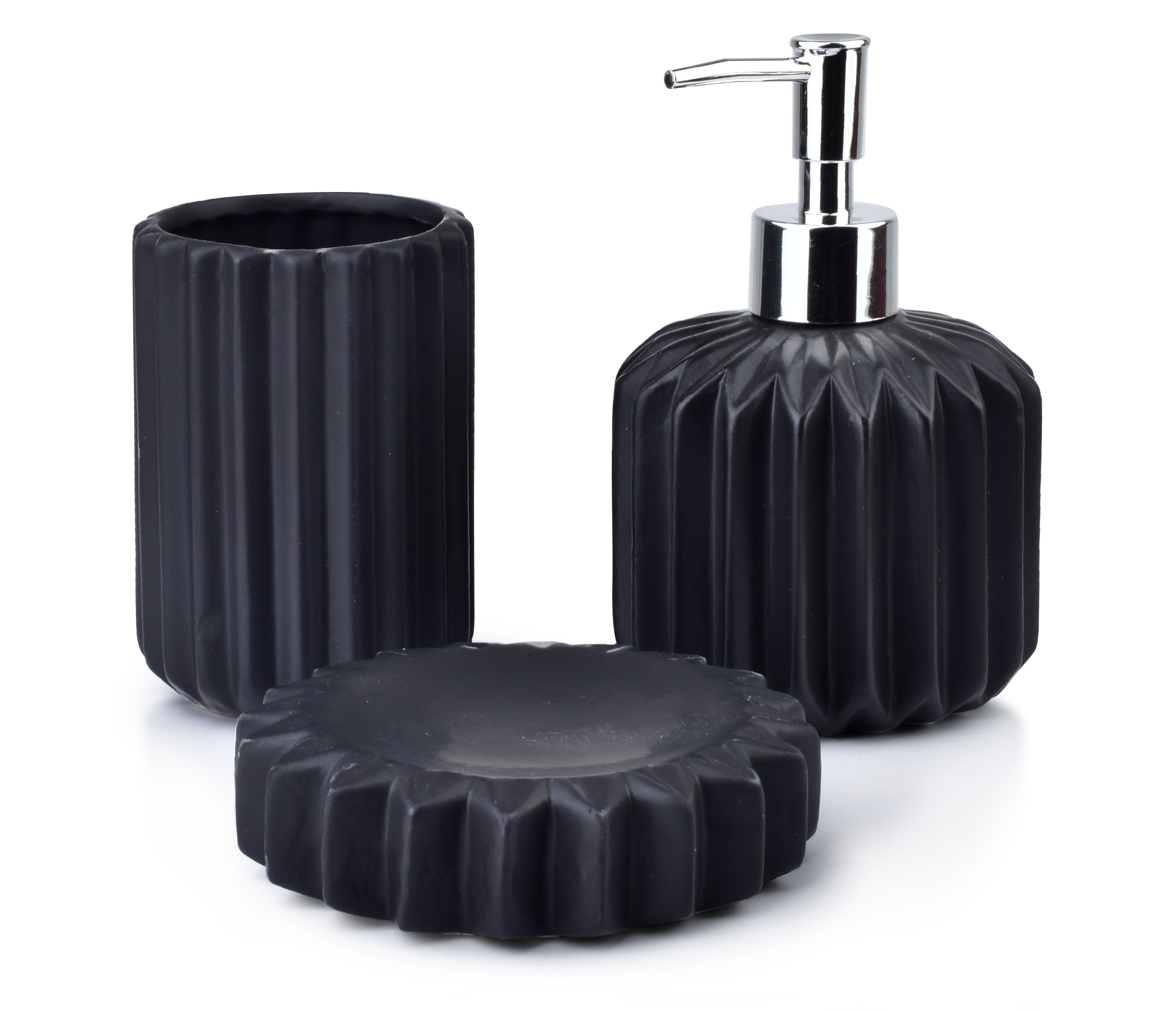 Kylpyhuonesetti Keramiikka BATHLAB FERRA 20x22x9 cm Hopea 3 kpl