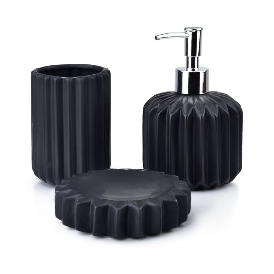 Kylpyhuonesetti Keramiikka BATHLAB FERRA 20x22x9 cm Hopea 3 kpl
