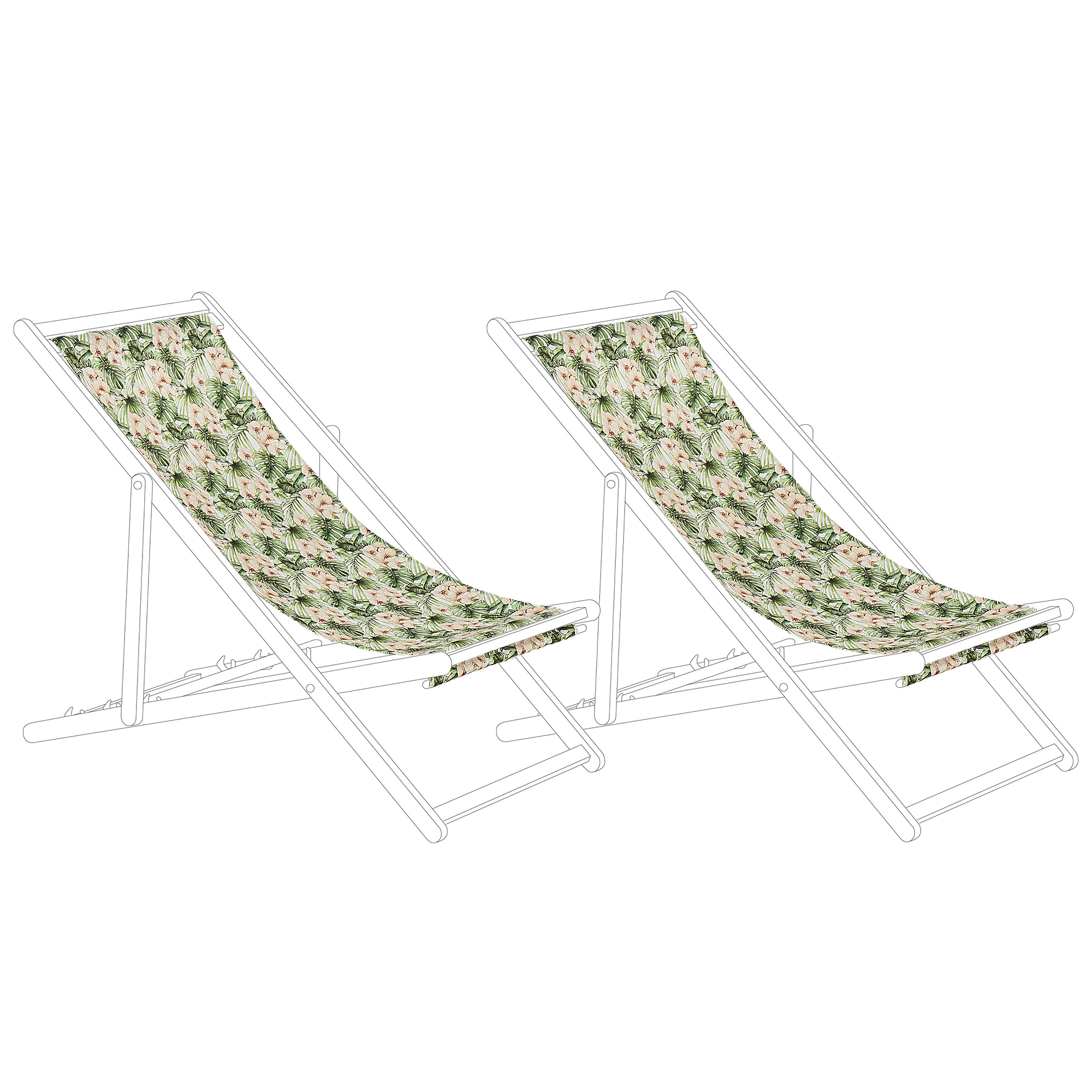 Aurinkotuolin vaihtokangassetti 2 kpl ANZIO/AVELLINO 113 x 44 cm Vaaleanpunainen