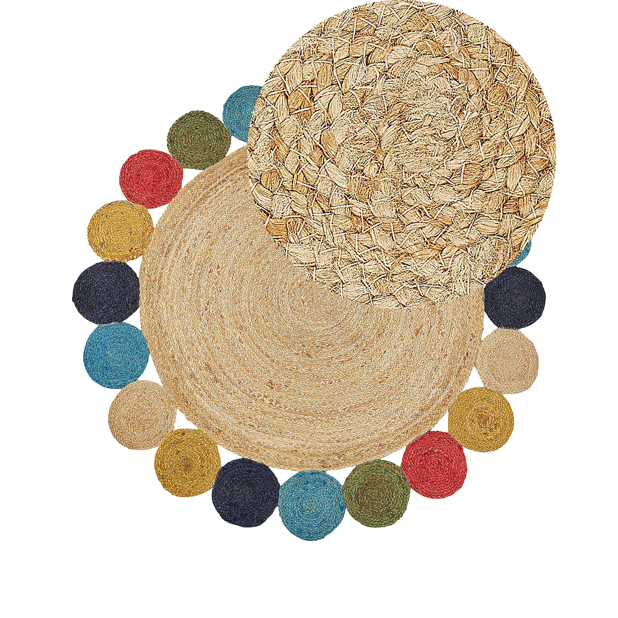 Matto VOSTAN Monivärinen ø 140 cm juutti