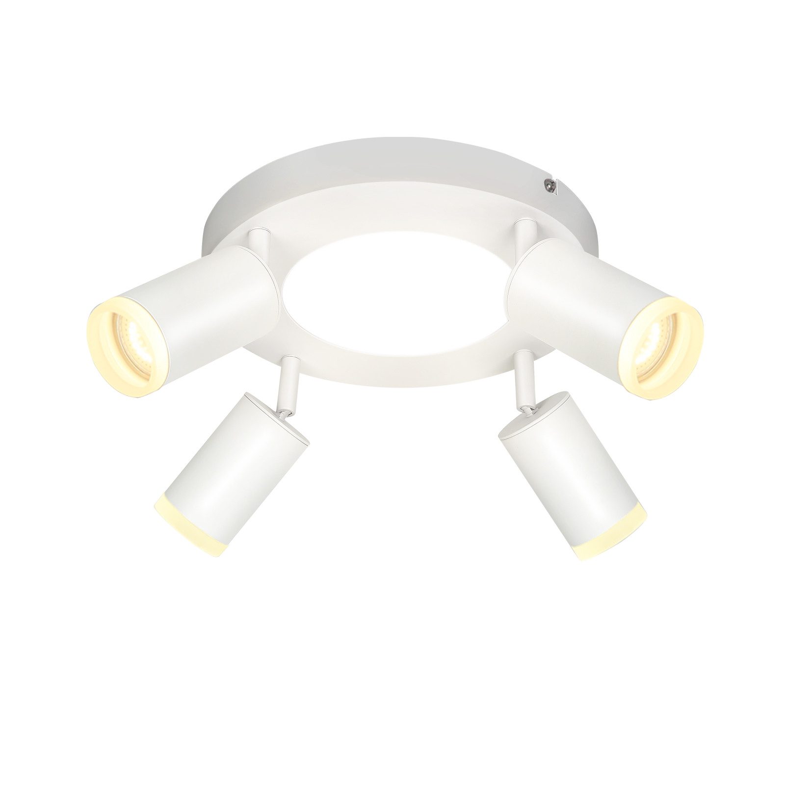 NETTLIFE Kattospottivalaisin 4 pyöreää lamppua 20W 3000K GU10 helppo asennus lämmin valkoinen 350° säädettävä moderni