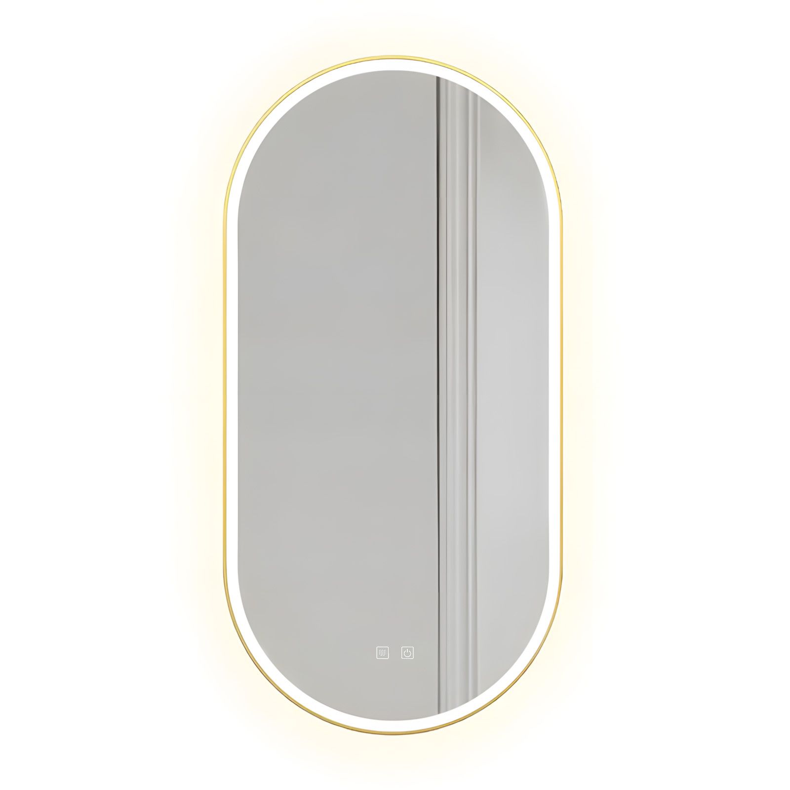 REA peili LED OVL 50x100 harjattu kulta, 100x50x100cm