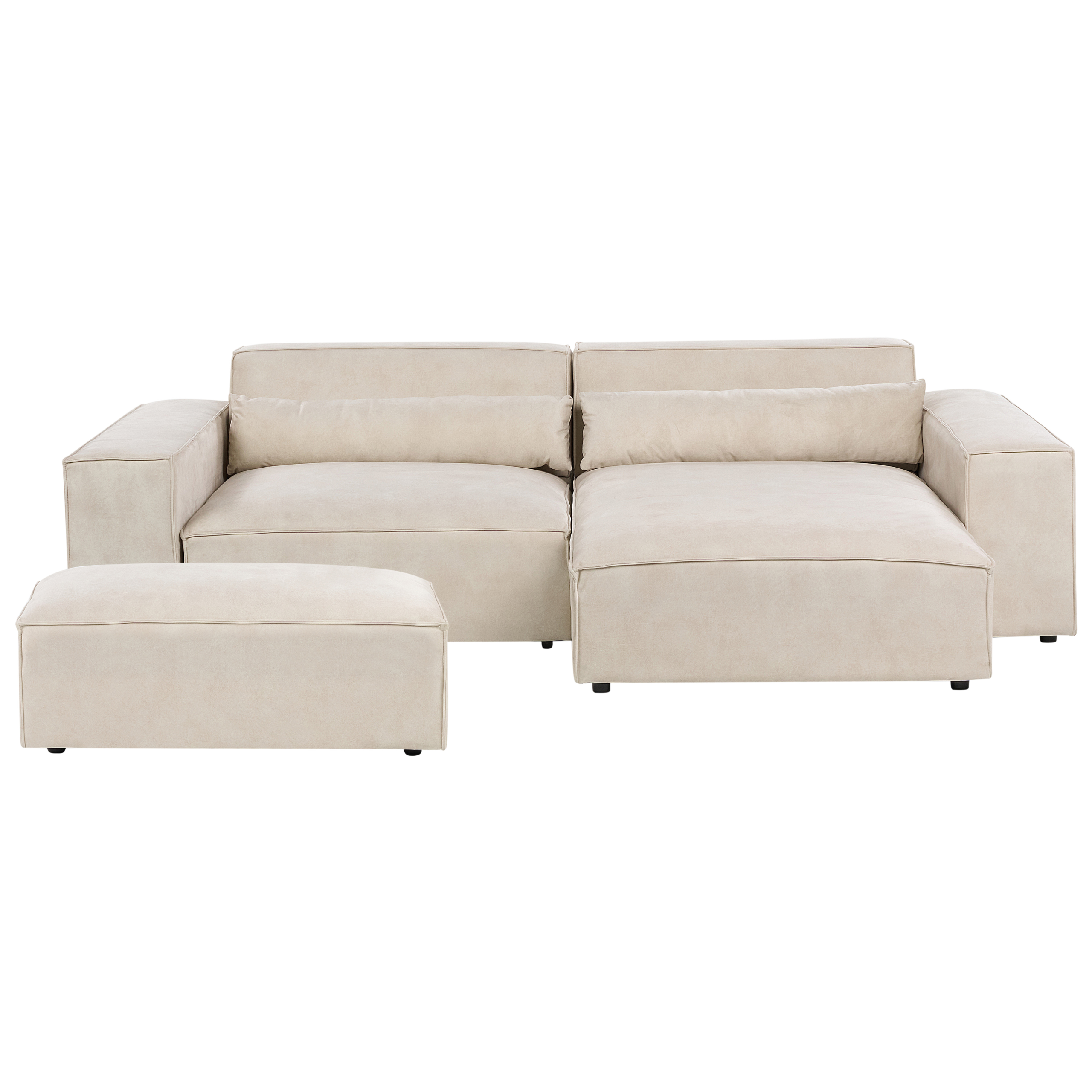 Moduulikulmasohva 2-istuttava HELLNAR sametti Vaaleanbeige ja rahi Vasen