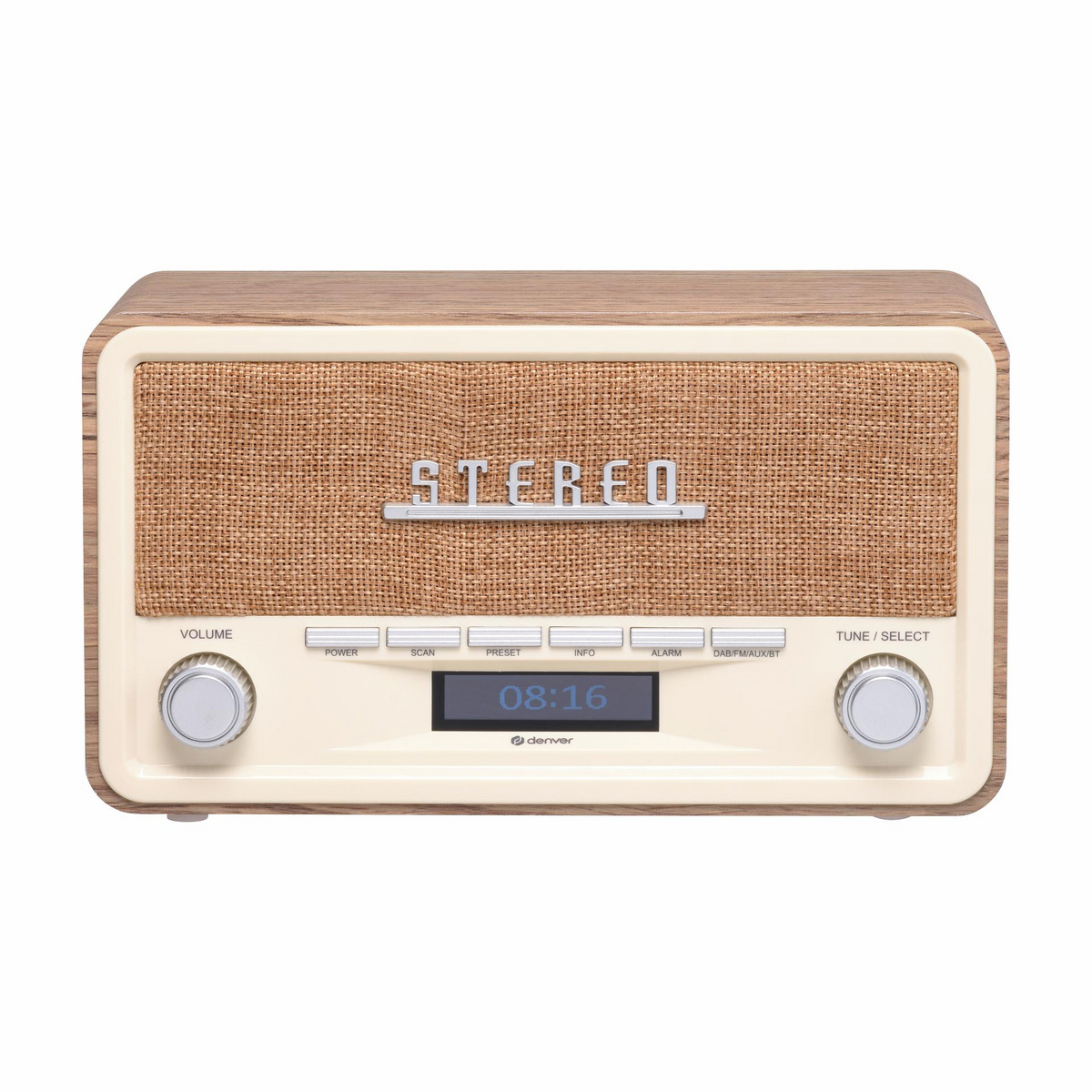 Denver DAB-18LW DAB-radio, Vaalea puu