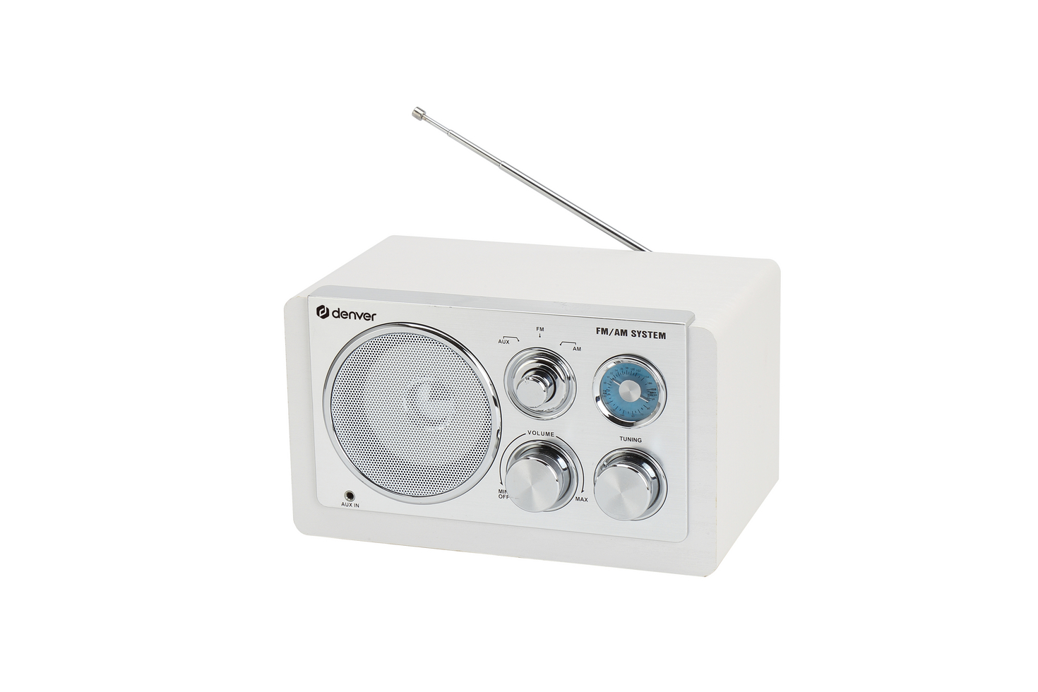 Denver TR-63W FM Radio Valkoinen