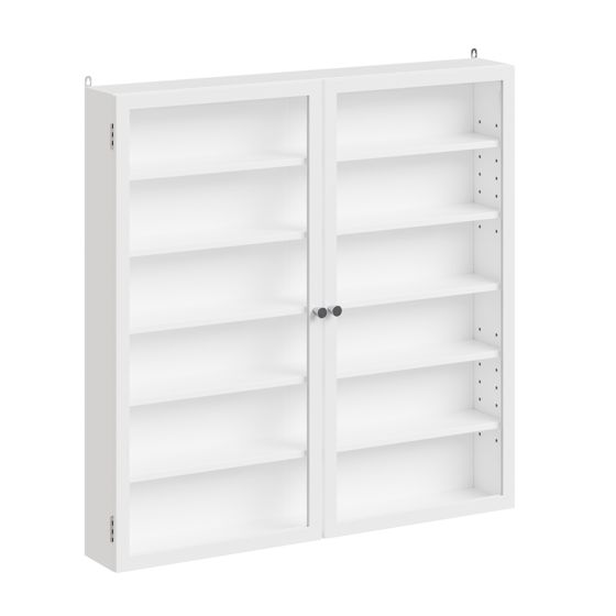 Seinäkaappi lasiovia valkoinen 80.0x12.0x80.0 cm FSB113-H-W