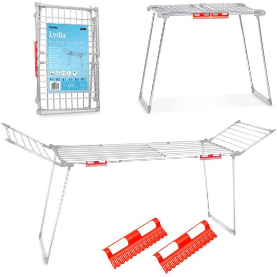 Lydia 27 m ruostumattomasta teräksestä valmistettu taittuva vaatekuivain