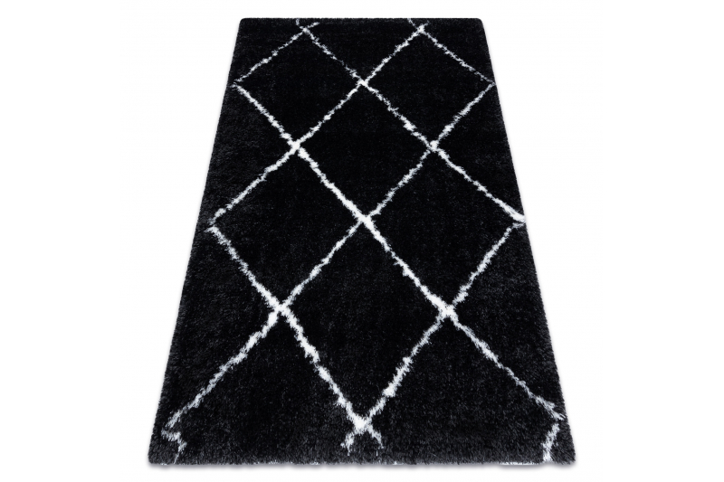 Matto FLUFFY 2373 shaggy säleikkö antrasiitti / valkoinen 160x220 cm