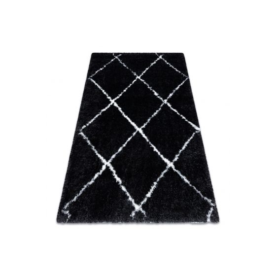 Matto FLUFFY 2373 shaggy säleikkö antrasiitti / valkoinen 160x220 cm