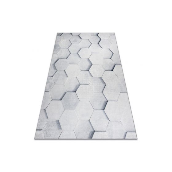 ANDRE 1180 matto Hunajakennokuvio, kuusikulmio 3D liukumaton - harmaa 160x220 cm