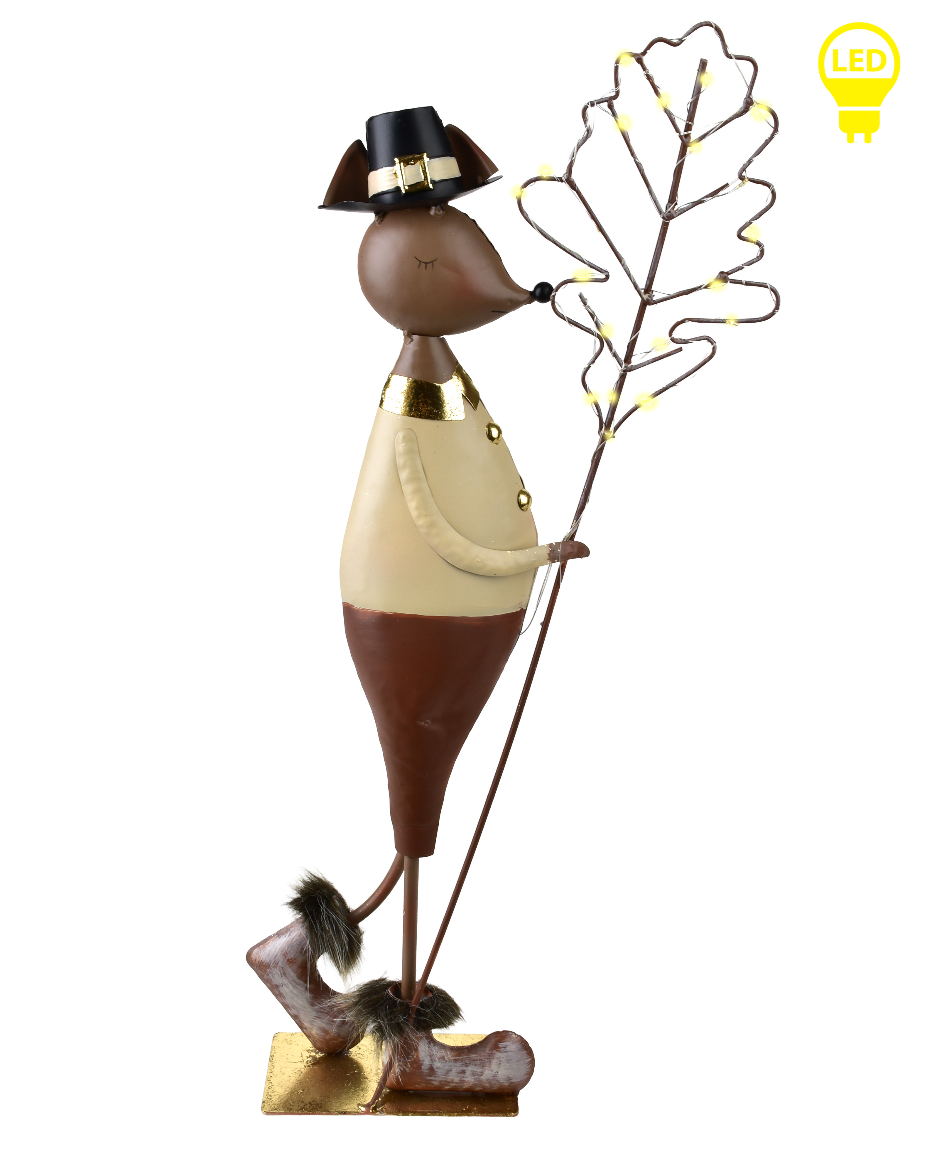 LED-hiirifiguuri HAZEL, metallia 23x8x61 cm