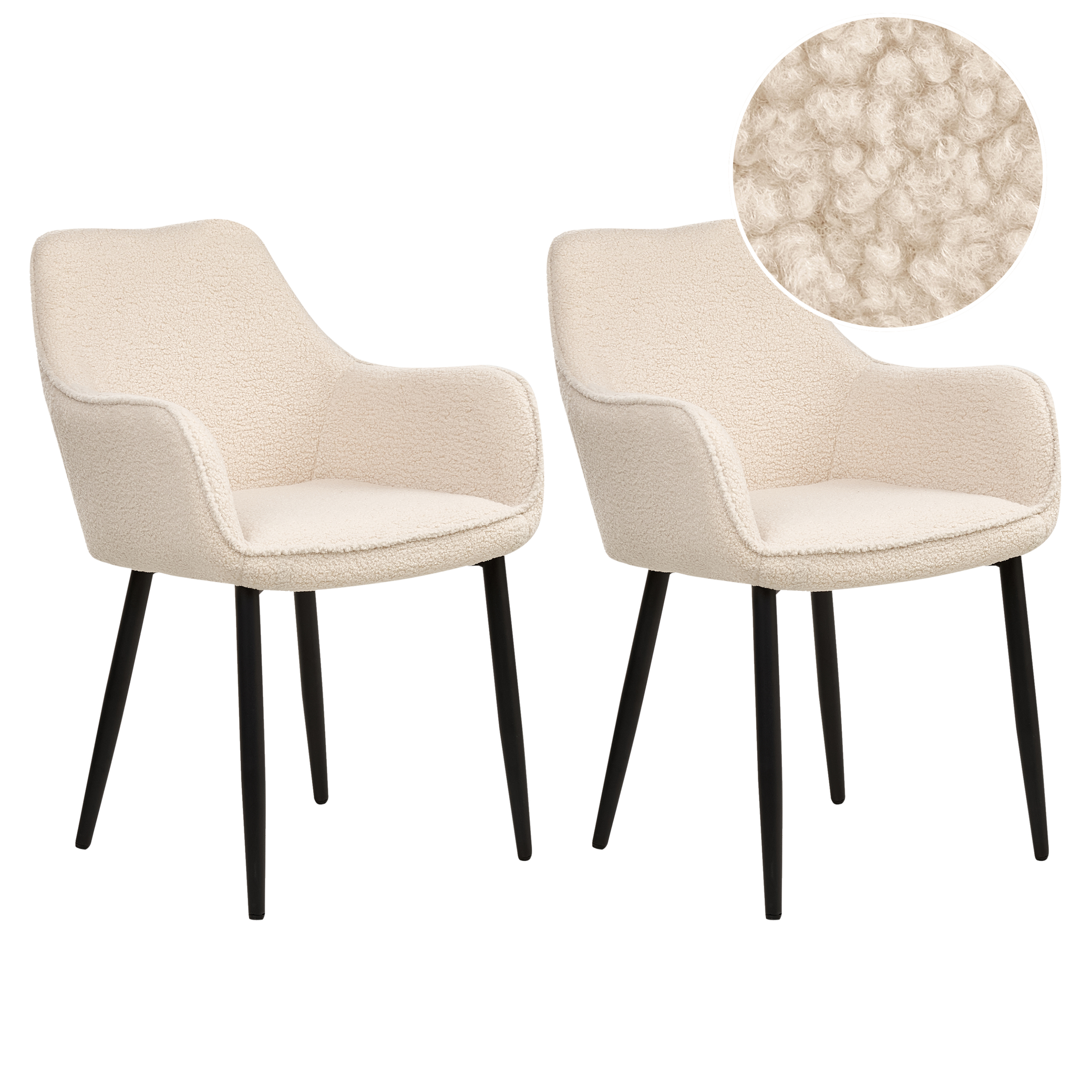 Ruokatuolisetti 2 kpl ALDEN Buklee Vaaleanbeige