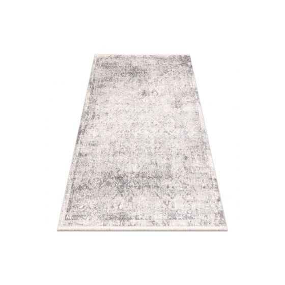 DISTIN 0200A harmaa / vaaleanharmaa / valkoinen moderni matto - Rombit, kehyskuviolla vintage, 180x270 cm