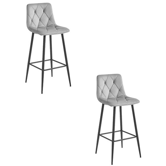 NADO-baarijakkara, hopeanharmaa sametti, mustat jalat (2 kpl)