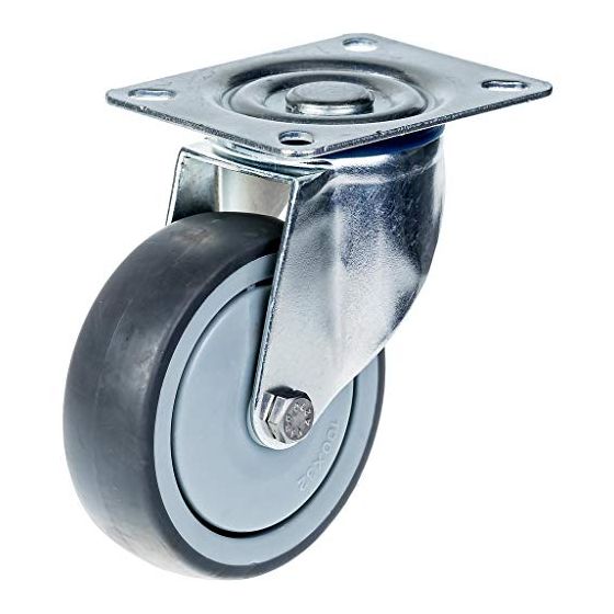 80mm 3" pyörä harmaa kumirengas pyörivä vahva 80kg kapasiteetti