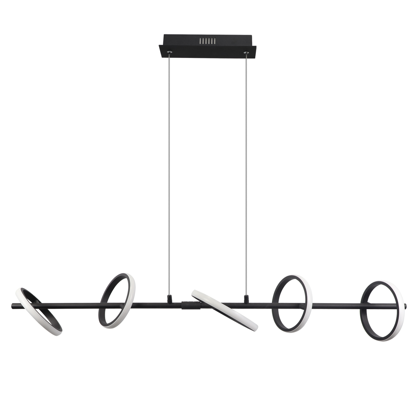 NETTLIFE moderni, LED-riippuvalaisin, musta, halkaisijaltaan, 106cm, rengasmuotoinen, himmennettäväKaukosäätimellä, 42W