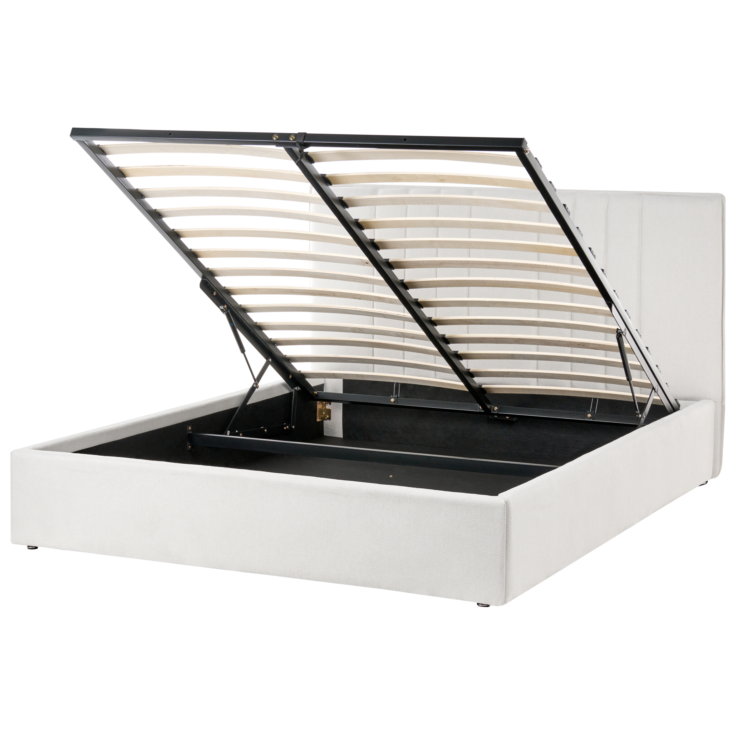 Sänky säilytystilalla kangas TARASCON 140 x 200 cm Vaaleanbeige