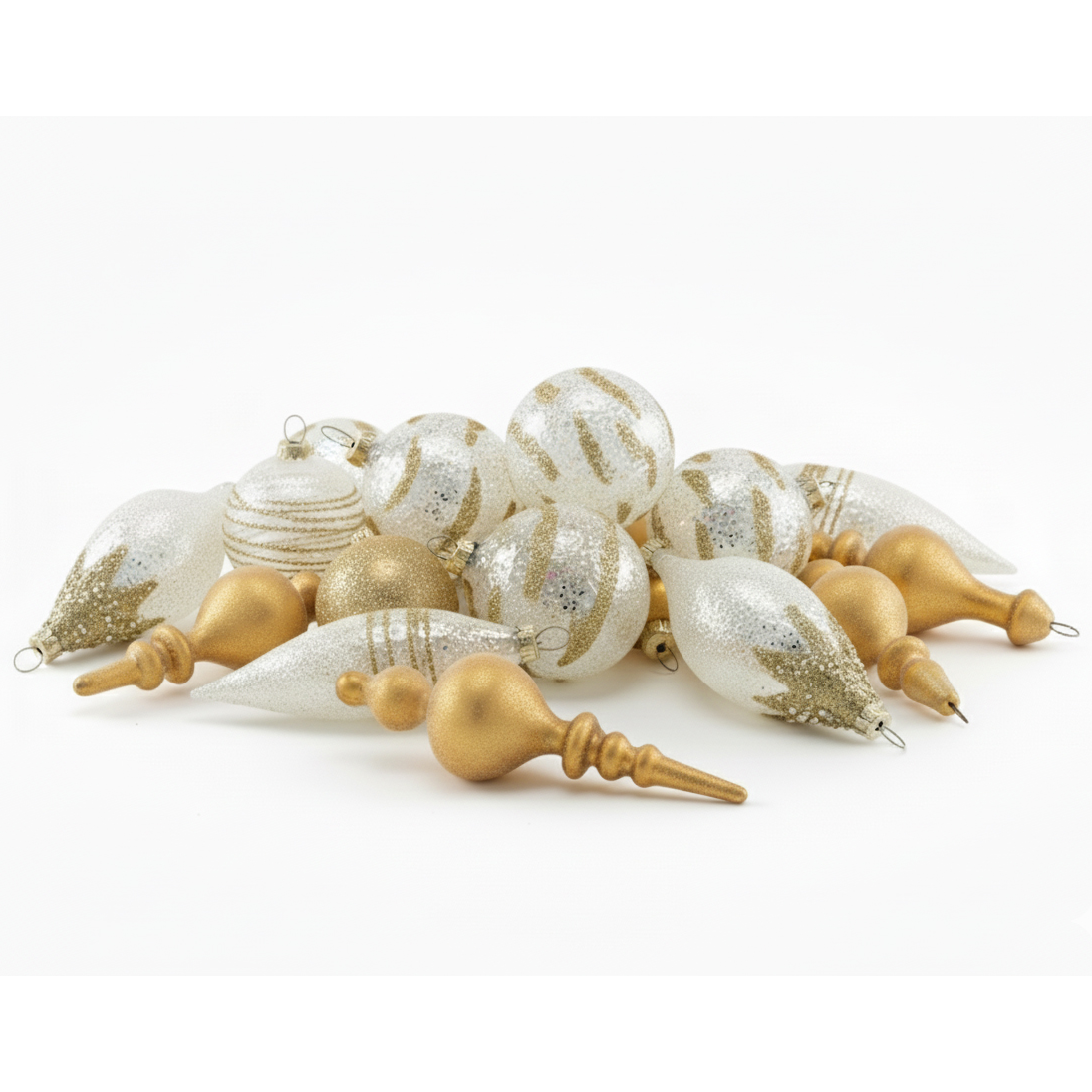 Kuusenkoristesetti 25 kpl ICICLE lasi Kirkas/kulta