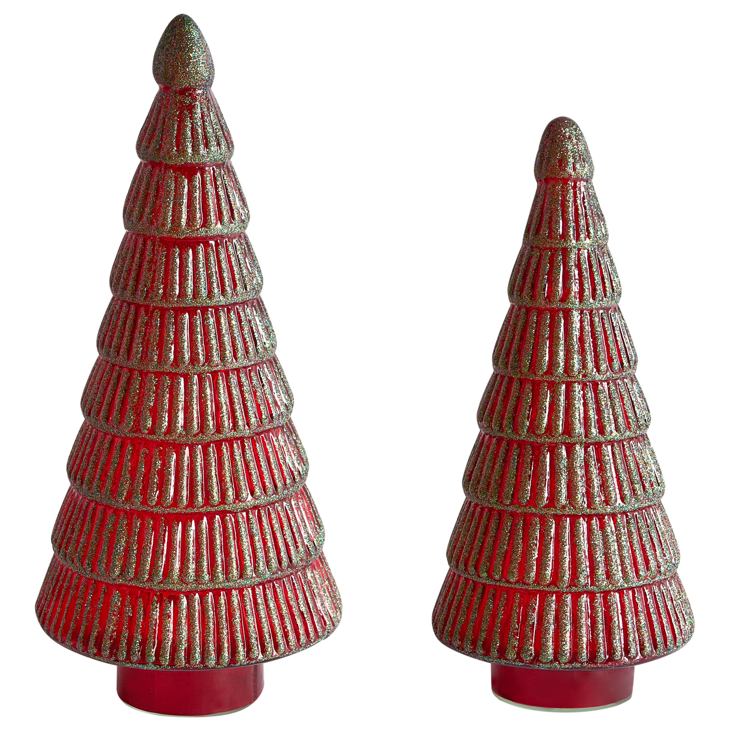Koristesetti 2 kpl PURUVESI 31/36 cm Joulukuusi Punainen/vihreä