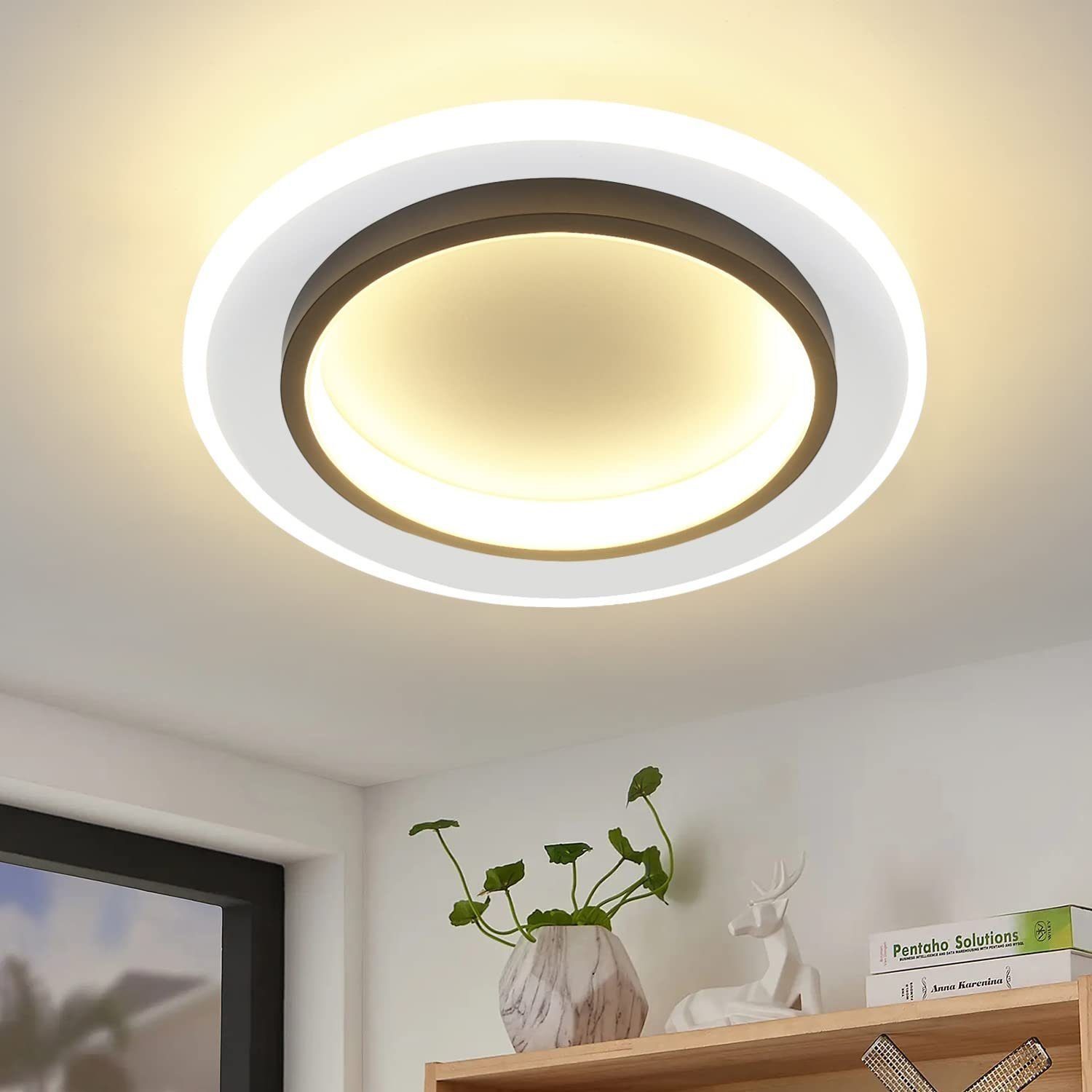 NETTLIFE LED - kattovalaisin Valkoinen 14W pyöreä, eteisvalaisin 3000K lämmin Valkoinen moderni, 235 cm