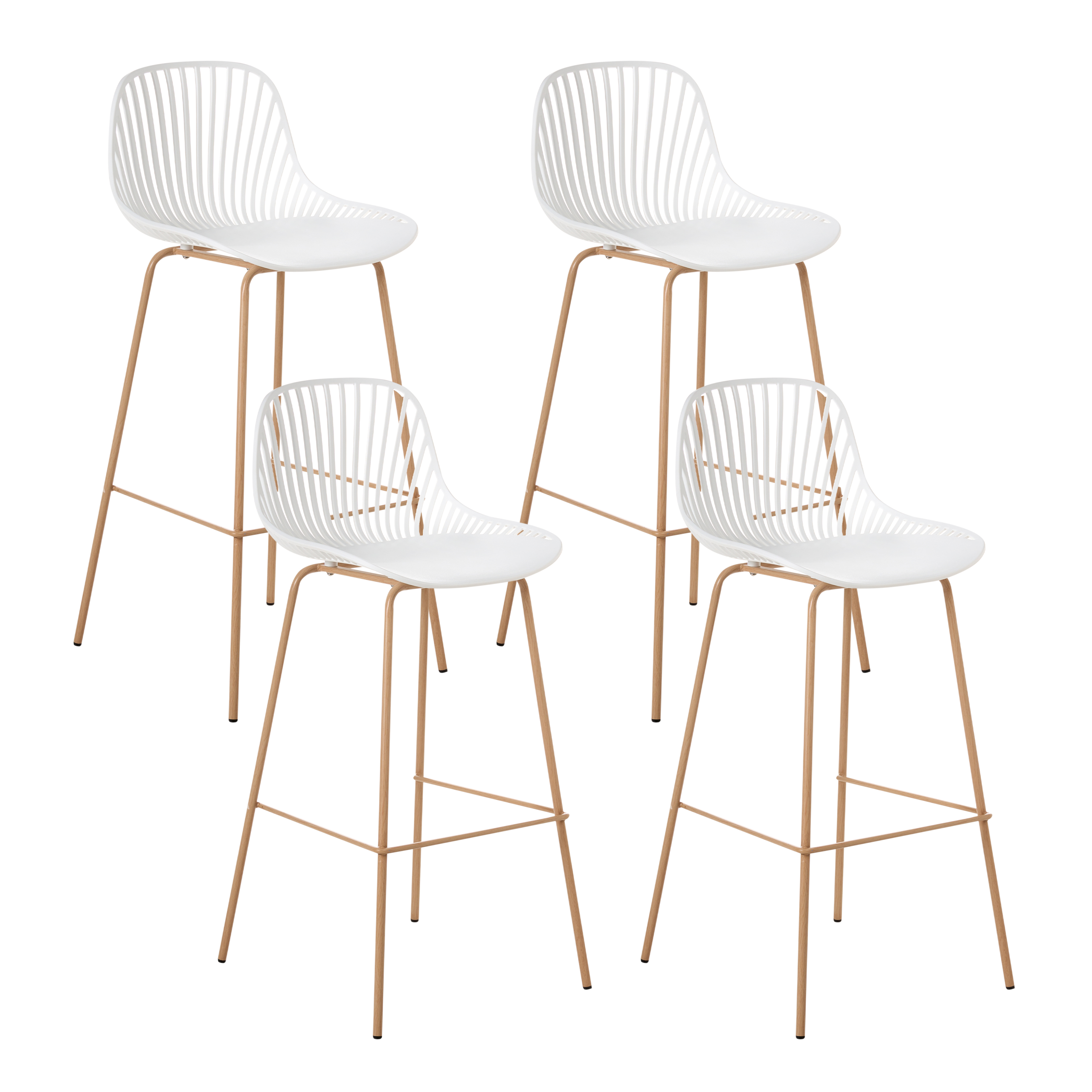 Baarituolisetti 4 kpl KLEVE Valkoinen