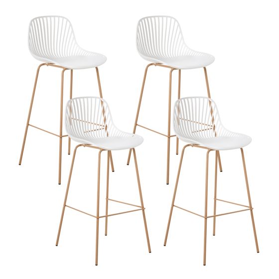 Baarituolisetti 4 kpl KLEVE Valkoinen