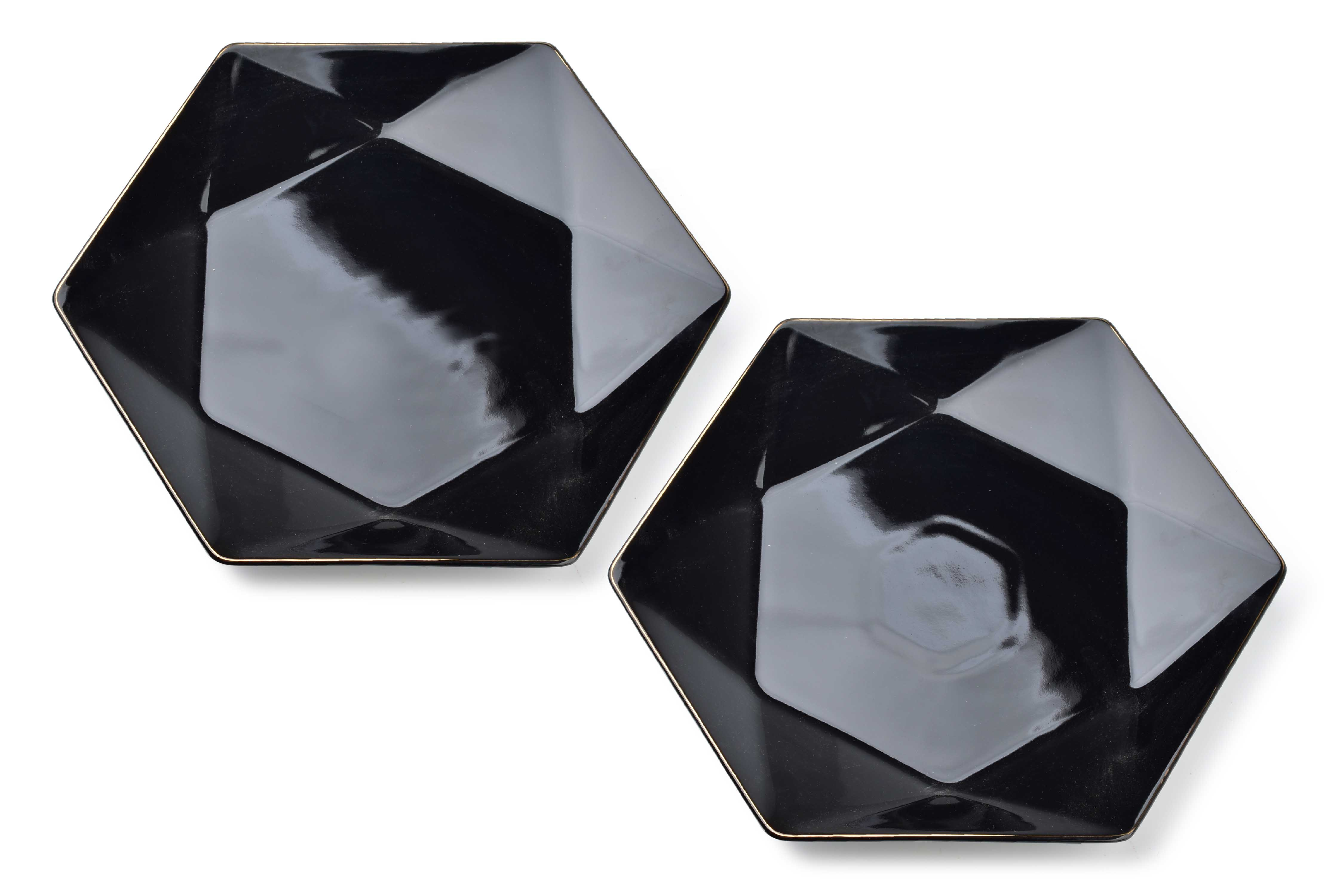 Ruokalautanen posliini Affekdesign Ralph 32,5x28,5x3 musta 2 kpl