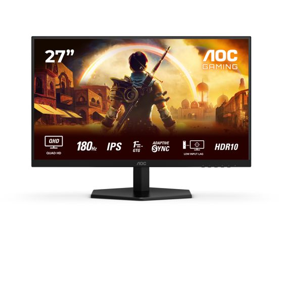 AOC Q27G42XE | 27" | IPS | QHD | 16:9 | 180Hz | 1 ms | 2560 x 1440 pikseliä | 300 cd/m² | HDMI-porttien määrä 2 | Musta