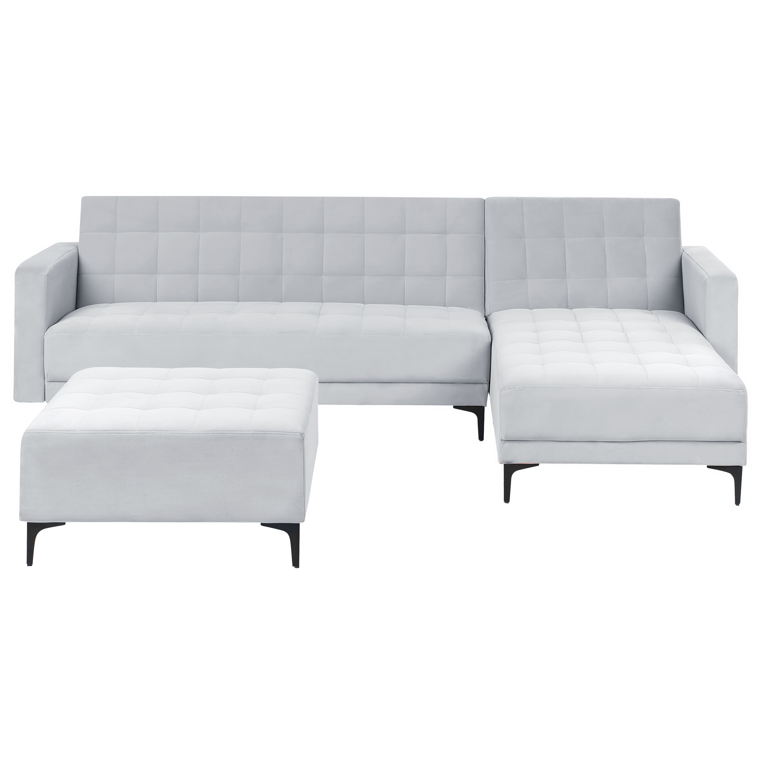 Moduulikulmavuodesohva ABERDEEN sametti Vaaleanharmaa 4-istuttava Vasen