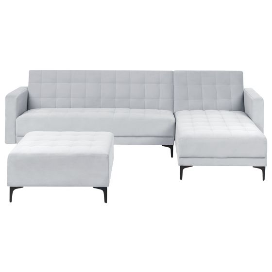 Moduulikulmavuodesohva ABERDEEN sametti Vaaleanharmaa 4-istuttava Vasen