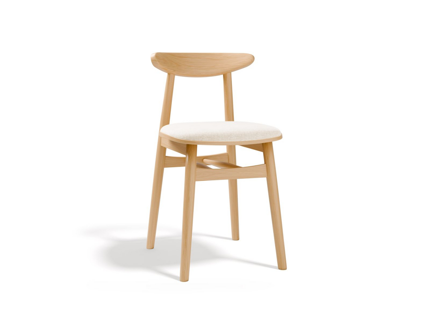 Cosmopolitan Design tuolit, 2 kpl, Bony, 1-istuttava, 42 × 47 × 80 cm, BABEL, luonnonväriset pyökkijalat, valkoinen