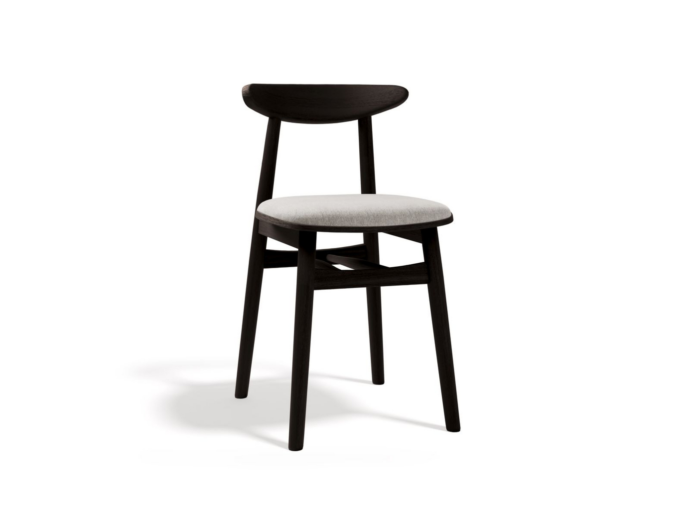 Cosmopolitan Design tuolit, 2 kpl, Bony, 1-istuttava, 42 × 47 × 80 cm, BABEL, wenge-jalat, vaaleanharmaa
