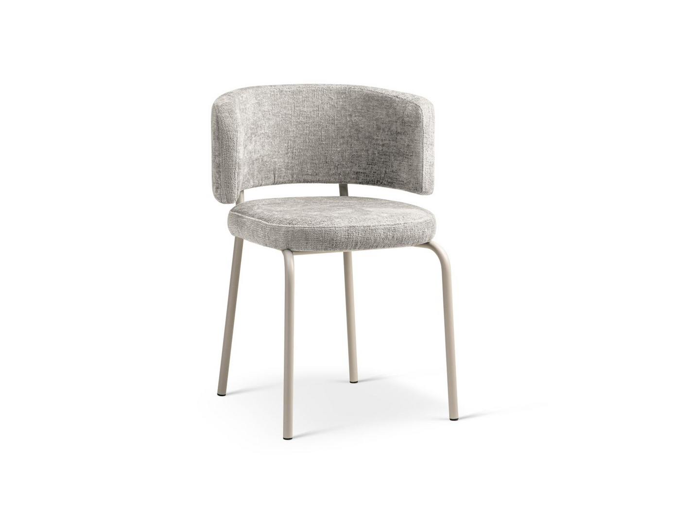 Cosmopolitan Design tuolit, 2 kpl, Dora, 1-istuttava, 58 × 57 × 75 cm, Perfect Harmony, harmaat jalat, vaaleanharmaa