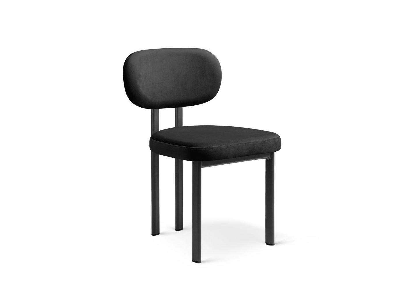 Cosmopolitan Design samettituolit, 2 kpl, "Sam", 1-istuttava, 51 × 52 × 82 cm, mustat metallijalat, musta
