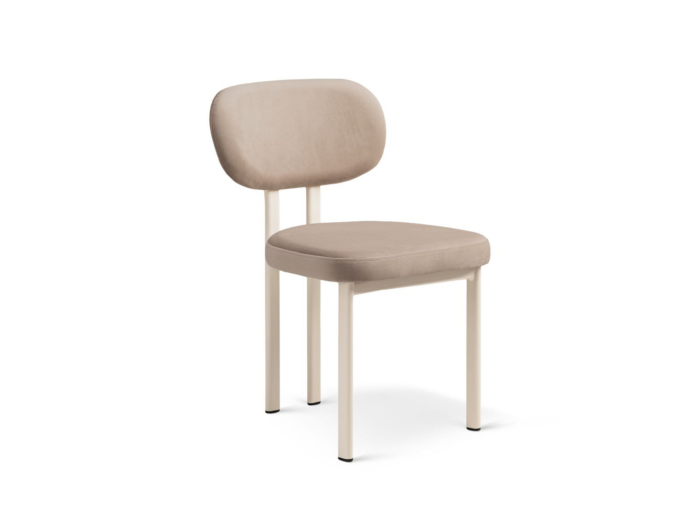 Cosmopolitan Design samettituolit, 2 kpl, "Sam", 1-istuttava, 51 × 52 × 82 cm, kermanväriset jalat, mantelibeige