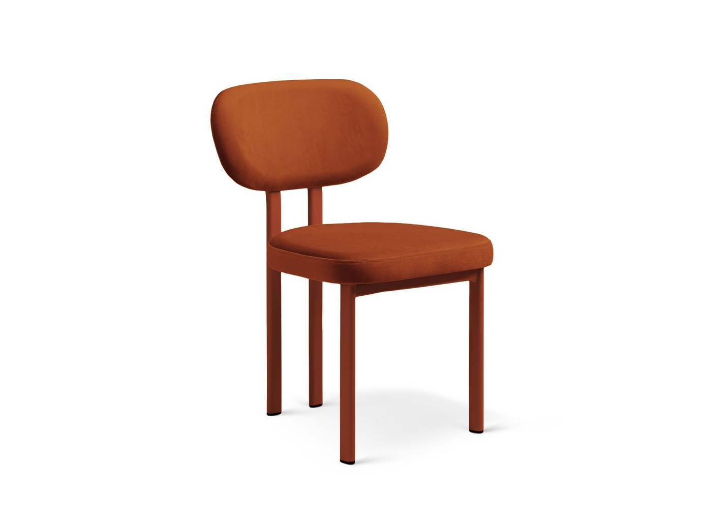 Cosmopolitan Design samettituolit, 2 kpl, "Sam", 1-istuttava, 51 × 52 × 82 cm, punaiset jalat, kastanjanruskea