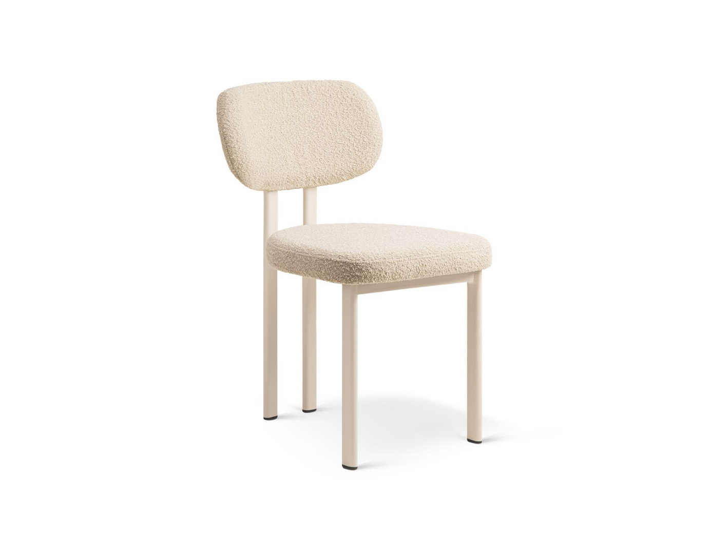 Cosmopolitan Design bouclé-tuolit, 2 kpl, "Sam", 1-istuttava, 51 × 52 × 82 cm, kermanväriset jalat, beige