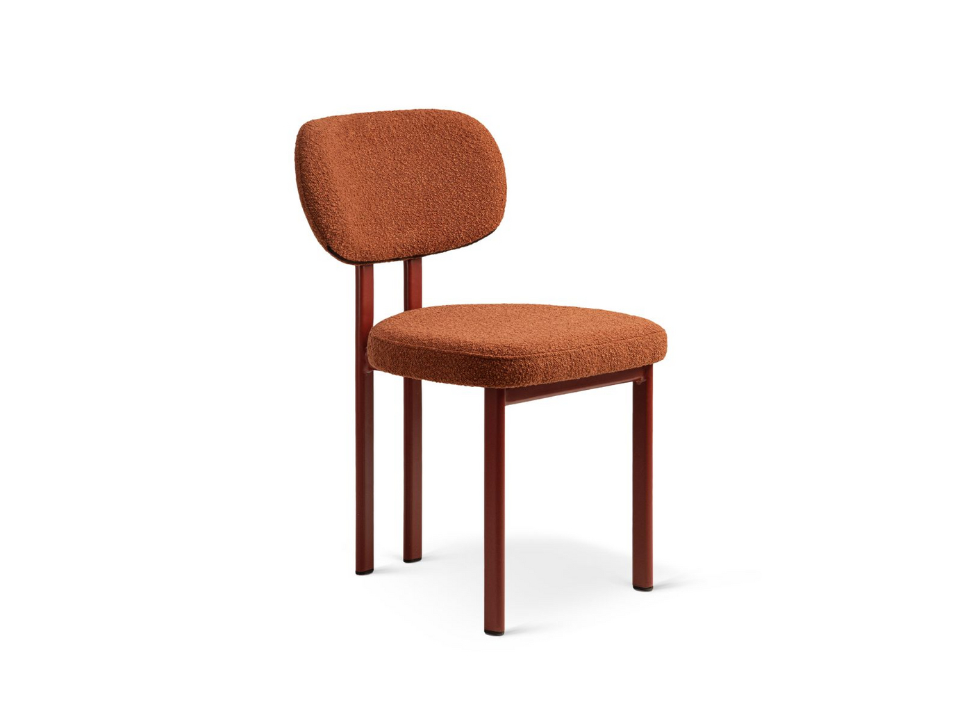 Cosmopolitan Design bouclé-tuolit, 2 kpl, "Sam", 1-istuttava, 51 × 52 × 82 cm, punaiset jalat, terrakotta