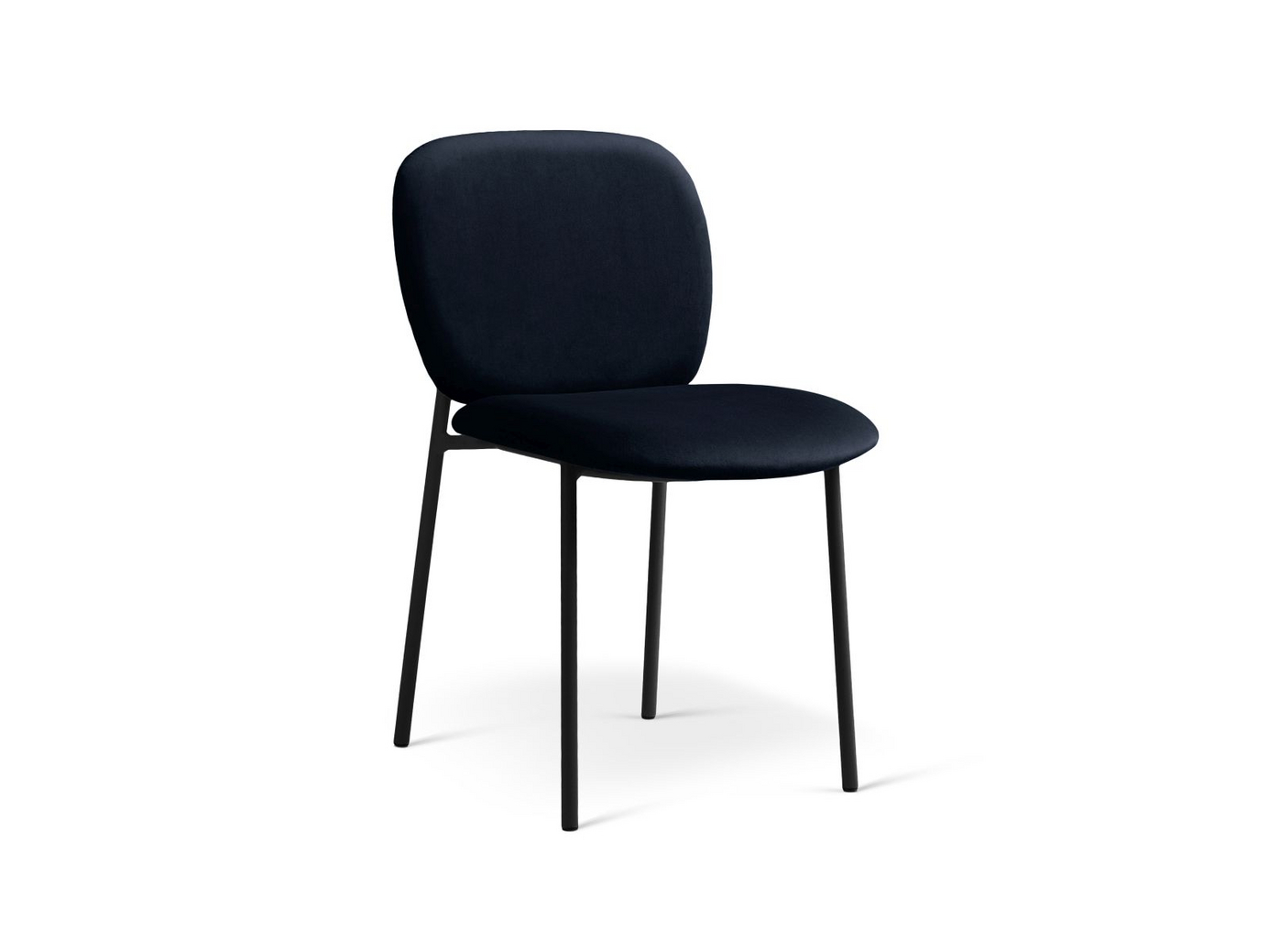 Cosmopolitan Design samettituolit, 2 kpl, "Caroline", 1-istuttava, 49 × 61 × 79 cm, mustat metallijalat, musta
