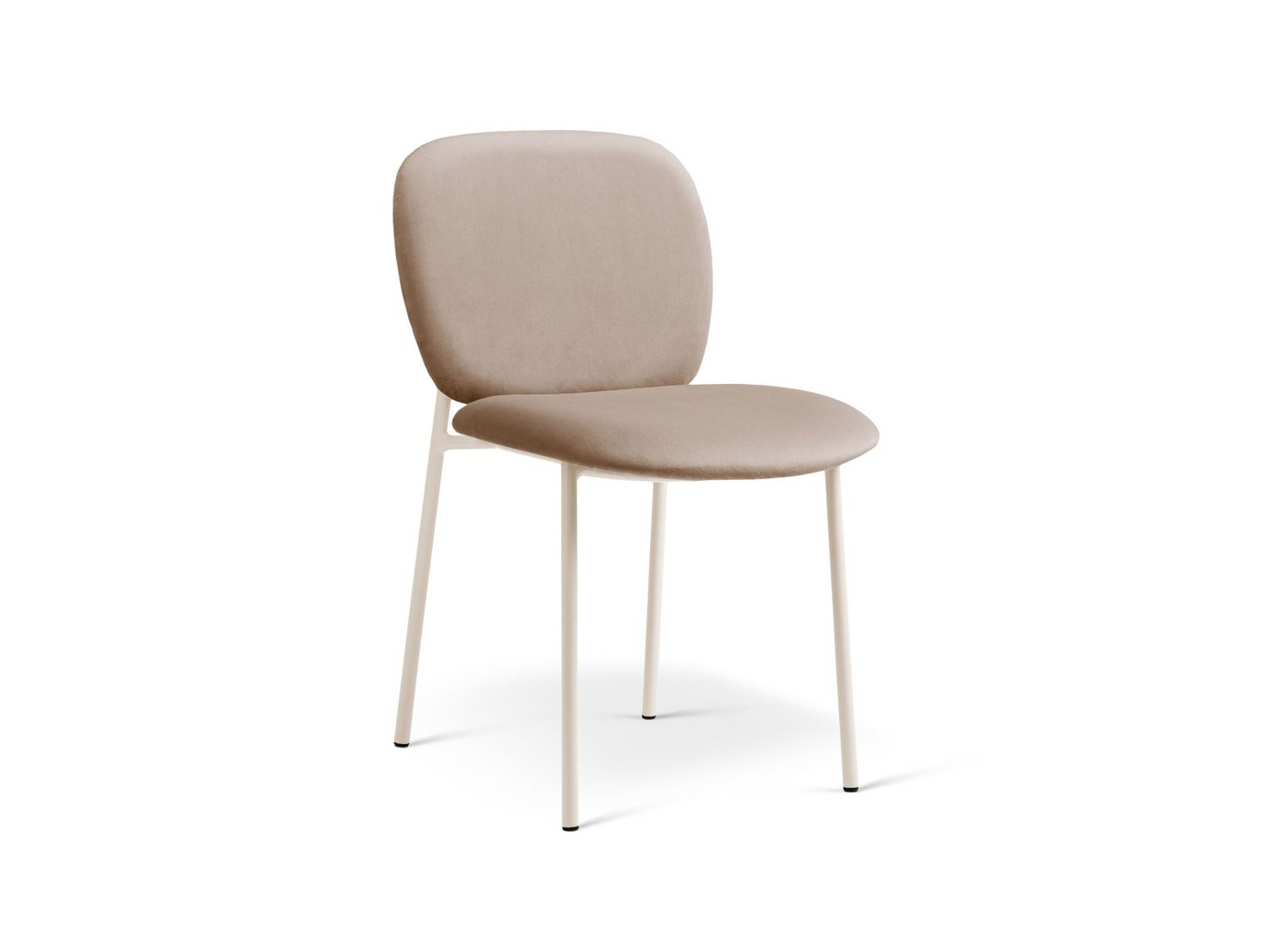 Cosmopolitan Design samettituolit, 2 kpl, "Caroline", 1-istuttava, 49 × 61 × 79 cm, kermanväriset jalat, mantelibeige