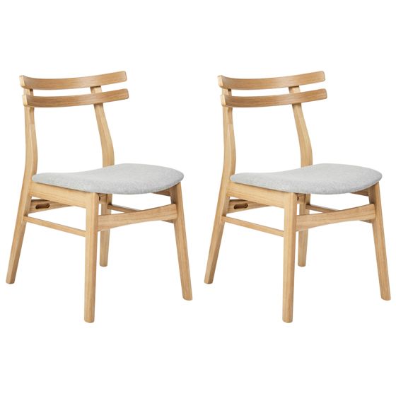 Ruokatuolisetti 2 kpl CYNTHIANA puu Vaaleanharmaa